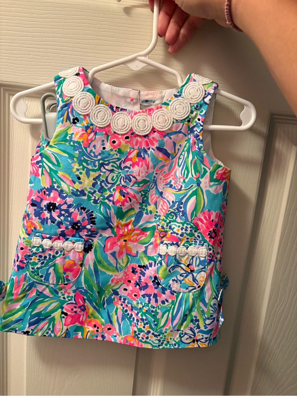 Lilly Pulitzer Girls Floral Sleeveless Top - Turquoise, Pink, Green